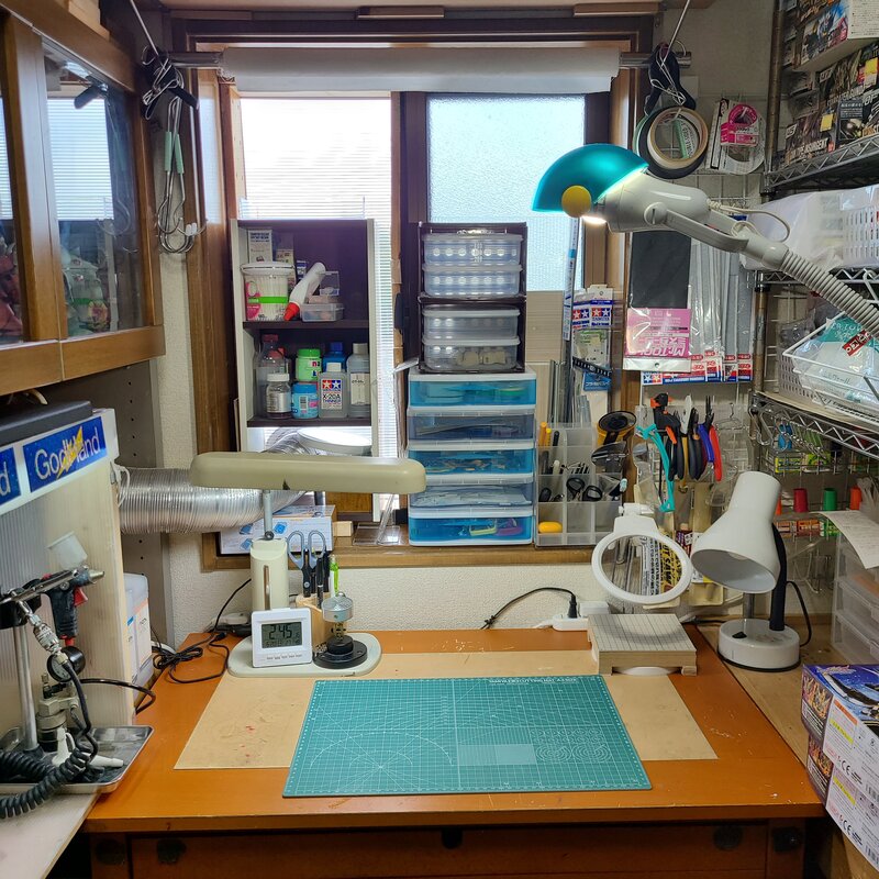 自作塗装ブース改良後の作業スペース
